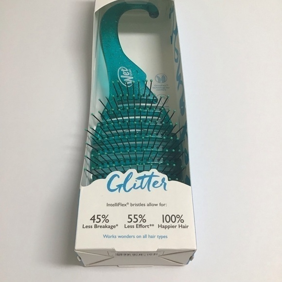 NEW Wet Brush GLITTER AQUA Shower Hanger Detangler Bristles Beach Pool - Picture 2 of 16